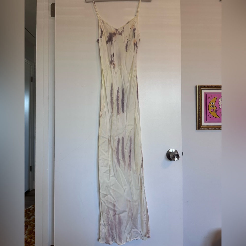 Urban Outfitters Cream and Purple Midi Dress